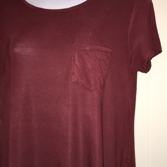 Mossimo Short Sleeve Burgundy Flare Dress - Picture 3 of 8